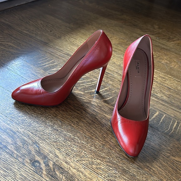 Rare Alaïa Lipstick Red 4.75" Heels 37.5 - Picture 2 of 13